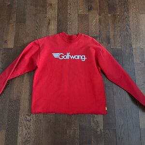 Mens Golf Wang Airline Crewneck Sweatshirt distressed sz M Red